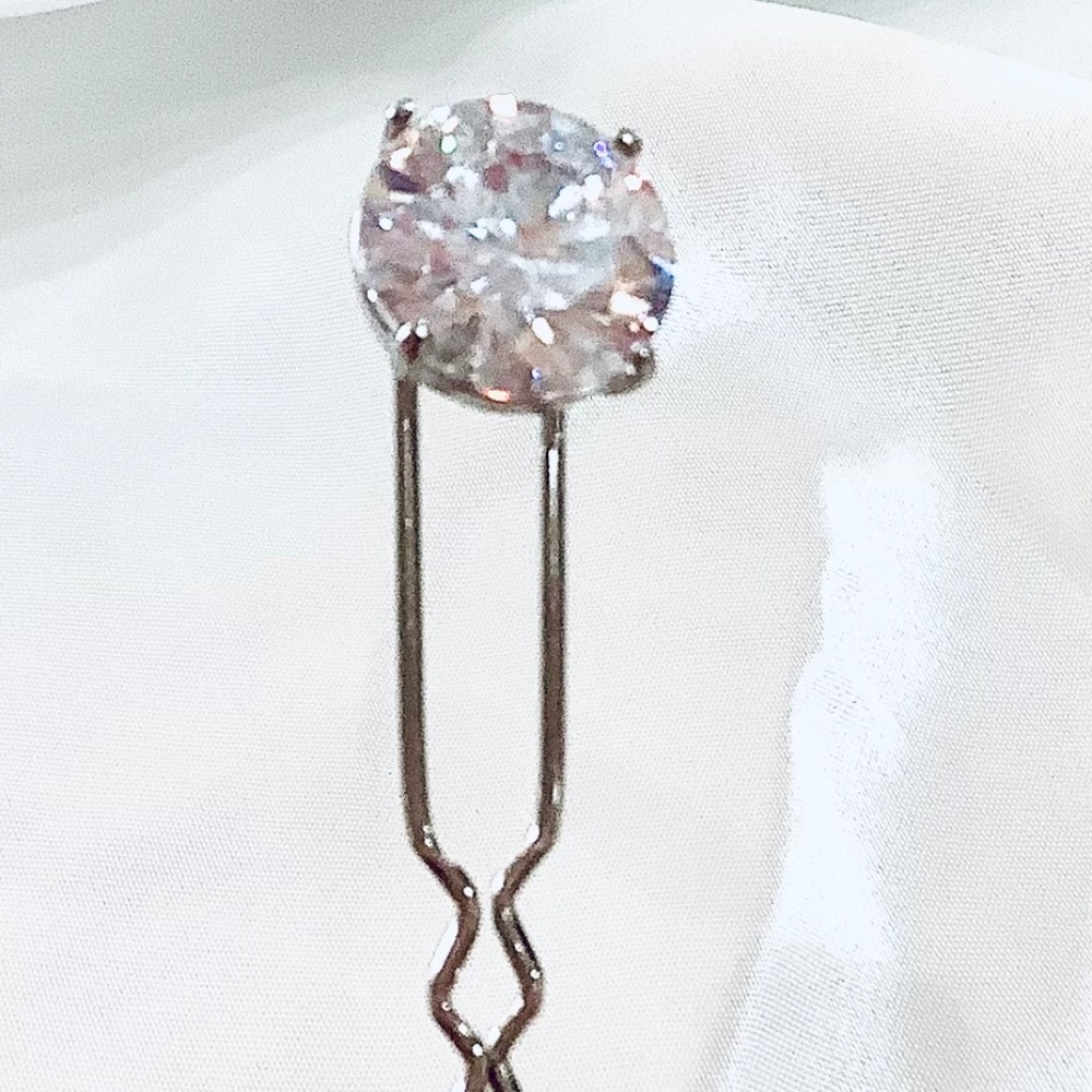 Vintage Hair Stick Elegant round crystal cubic zirconia